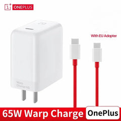 65W ORIGINAL ONEPLUS SUPER FAST WARP CHARGE (EU PIN) WITH USB TYPE C TO TYPE C CABLE