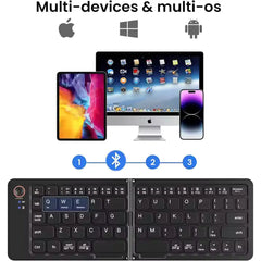 B023 11 INCH FOLDABLE & RECHARGEABLE BLUETOOTH KEYBOARD BLACK
