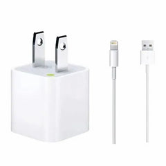 Iphone Usb 5W Power Adaptor US Pin With Lightning to Usb Cable