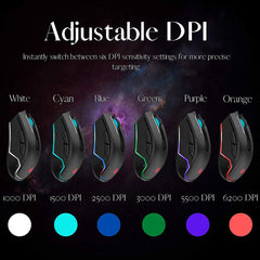 HP G360 DPI 6200 6 BUTTONS RGB WIRED GAMING MOUSE