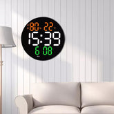Digital Wall Clock with Remote Control | LED Time, Date & Temperature Display