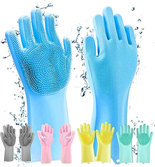 Magic Dishwashing Gloves with Scrubber – Reusable Silicone Cleaning Gloves for Kitchen & Home