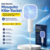Safe Electric Mosquito Killer Racket | USB Rechargeable Handheld Racket with UV Light