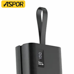 ASPOR A337 22.5W PD 30000MAH FAST CHARGE POWER BANK LCD DISPLAY BLACK