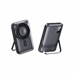 REMAX RPP-695 3 IN 1 (15W M/W) 22.5W + PD 20W POWER BANK WITH FOLDABLE STAND GREY