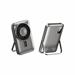 REMAX RPP-695 3 IN 1 (15W M/W) 22.5W + PD 20W POWER BANK WITH FOLDABLE STAND GREY