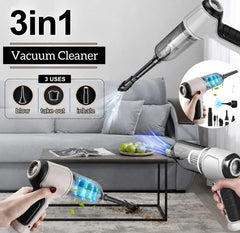 3-in-1 Wireless Mini Car Vacuum Cleaner with Air Blower