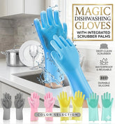 Magic Dishwashing Gloves with Scrubber – Reusable Silicone Cleaning Gloves for Kitchen & Home