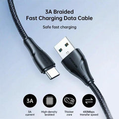 Joyroom SA26-AL3 Flash-Charge Series 3A Fast Charging Data Cable (USB-A to Lightning) 1m-Black