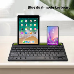 WIRELESS BLUETOOTH KEYBOARD WITH PHONE/TABLET HOLDER SLOT