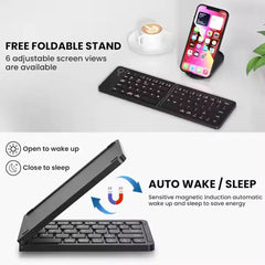 B023 11 INCH FOLDABLE & RECHARGEABLE BLUETOOTH KEYBOARD BLACK