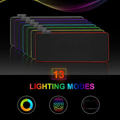 Rgb Gaming Mouse Pad Large (800×300×4mm) Led Mousepad With Non-Slip Rubber Base Soft Pad