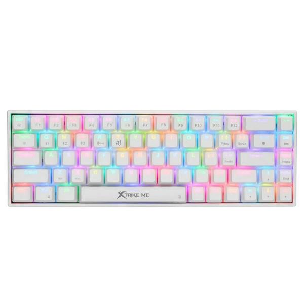 XTRIKE ME GK-995W WH 68 KEYS WIRELESS 2.4G BT5.2 TRI MODE GAMING MECHANICAL KEYBOARD WHITE