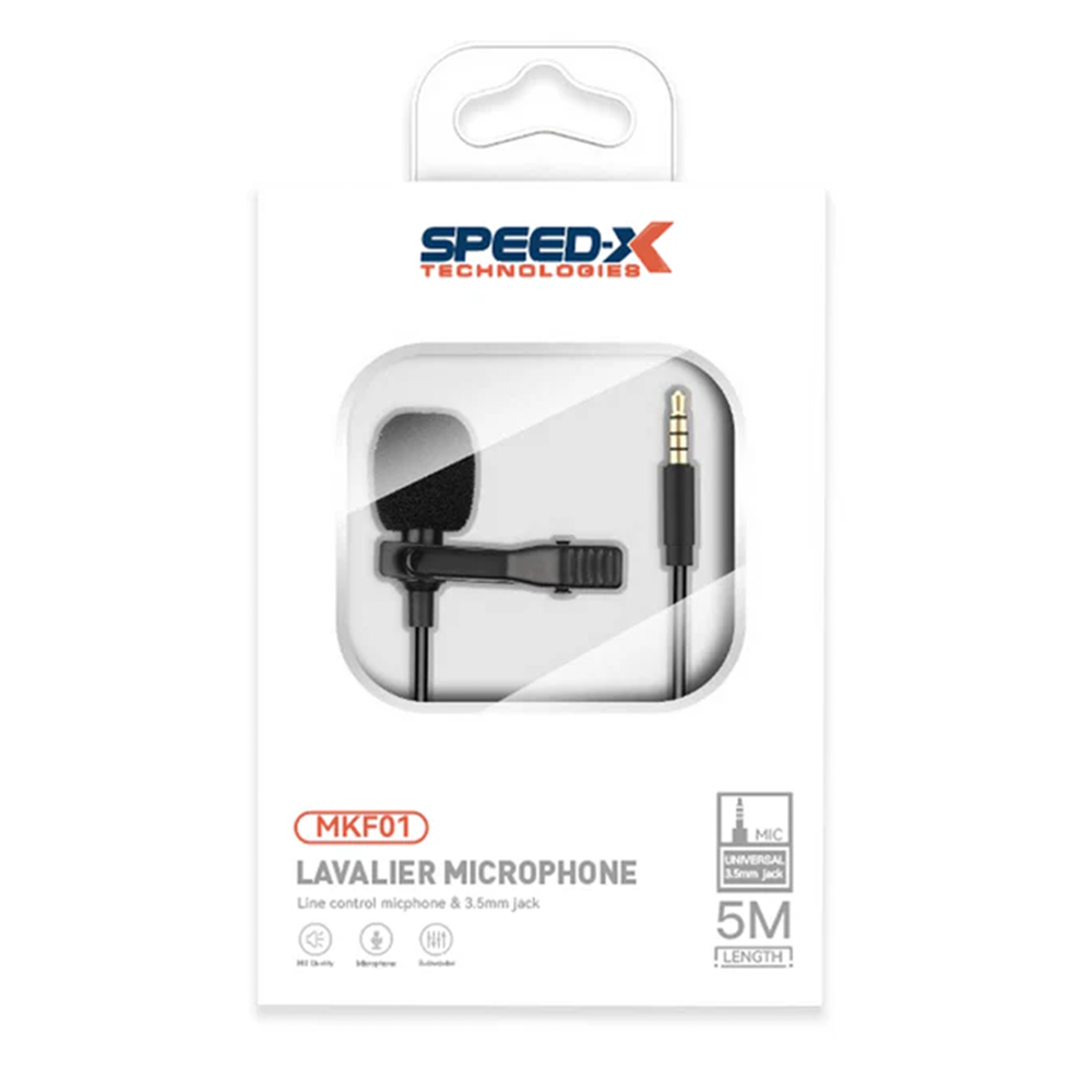 SPEED-X MKF01 5M LAVALIER MICROPHONE 3.5MM JACK GOOD QUALITY