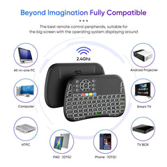 M9 BLUETOOTH MINI WIRELESS KEYBOARD 7 BACKLIT 2.4G AIR MOUSE REMOTE TOUCHPAD