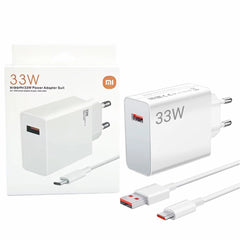XIAOMI 33W EU PLUG QC3.0 FAST QUICK WALL CHARGER WITH CABLE