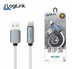 LOGILINK TYPE C TO TYPE C NYLON FAST CHARGING DATA CABLE WITH LIGHT 1M (1 YEAR WARRANTY WHITE)