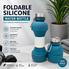 Foldable Silicone Water Bottle – Portable Collapsible Travel Water Bottle
