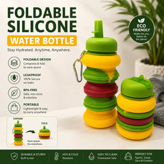 Foldable Silicone Water Bottle – Portable Collapsible Travel Water Bottle