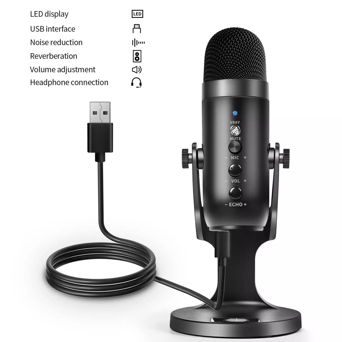 Jmary Mc-pw8 Professional Usb Microphone For Podcasting With Noise Reduction