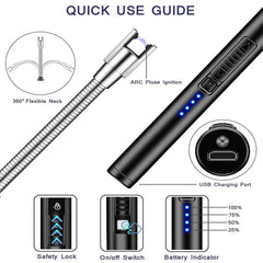 Rechargeable USB Arc Lighter – Windproof Flameless Electric Lighter