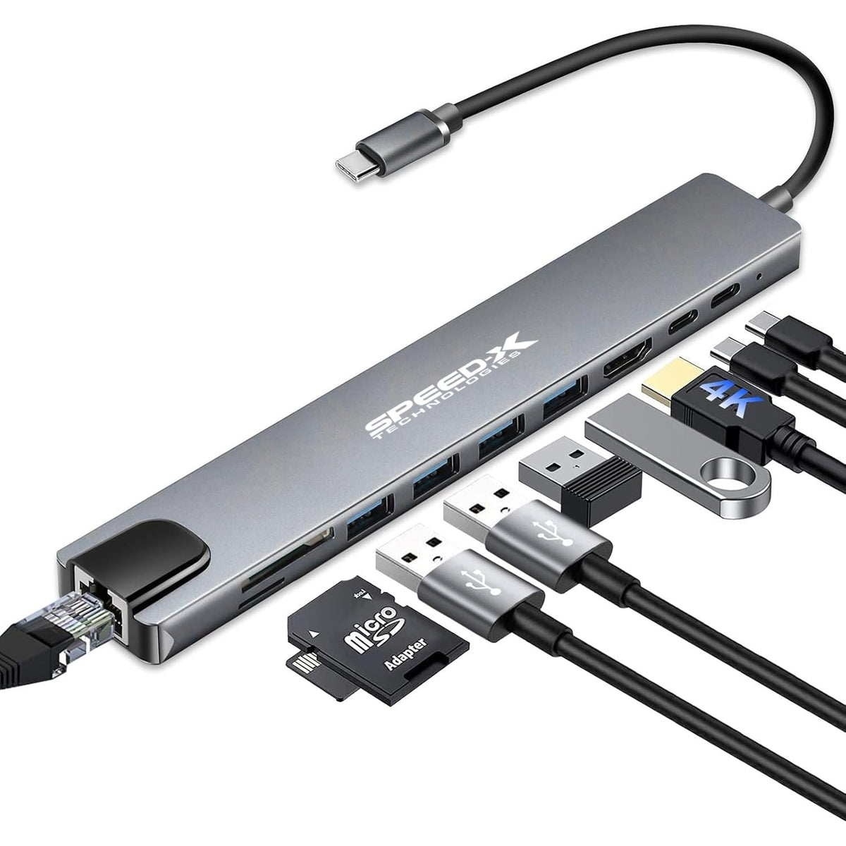 SPEED-X 10 in 1 MULTI PORT Type C HDMI 4K CONVERTER