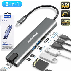 SPEED-X 8 IN 1 MULTI-PORT TYPE C 4K HDMI USB 3.0 CONVERTER